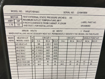 2.5 TON MULTI-POSITION PSC AIR HANDLER 208-230/60/1 R-410A CFM 1235