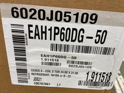 5 TON AC/HP HORIZONTAL CASED "A" COIL, R-22/R-410A CFM 2400