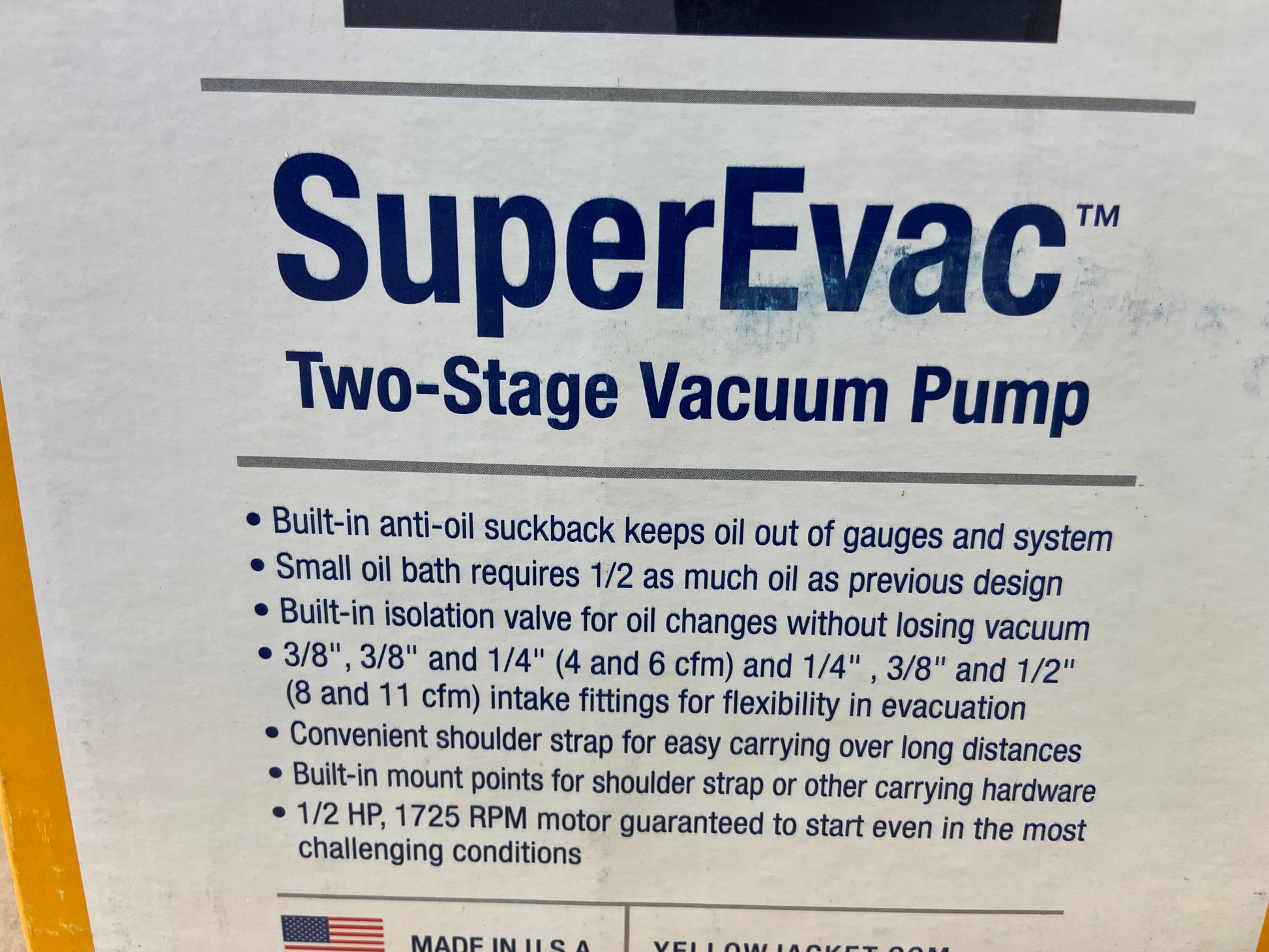 SUPEREVAC TWO-STAGE 6CFM VACUUM PUMP 115/60/1