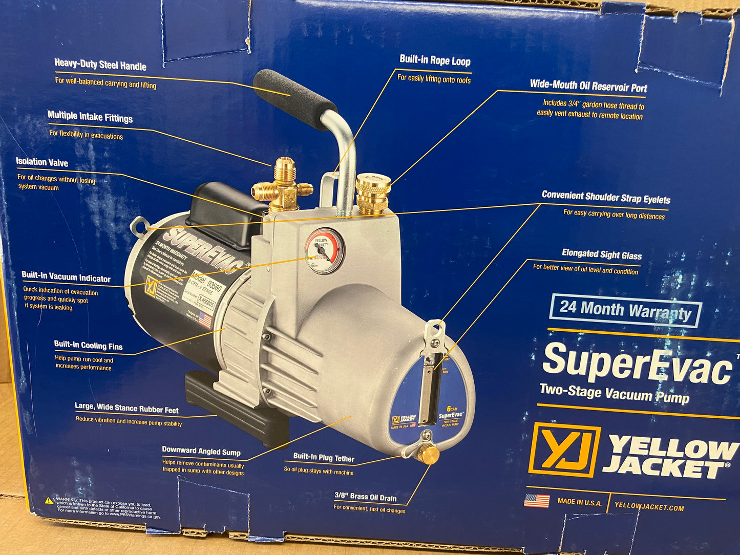 SUPEREVAC TWO-STAGE 6CFM VACUUM PUMP 115/60/1