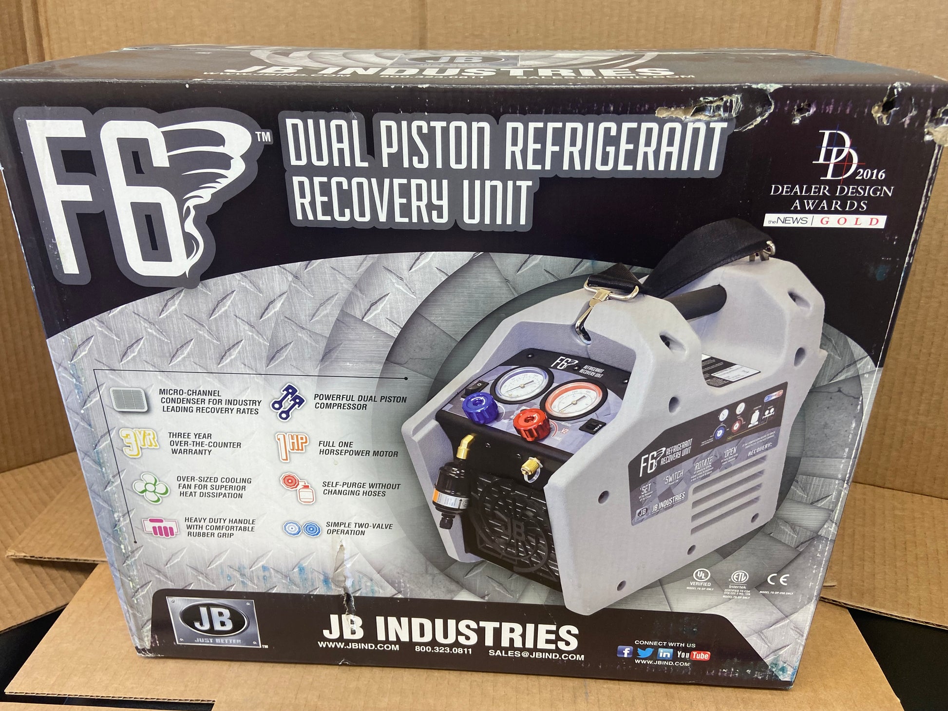 F6 DUAL PISTON SELF PURGING REFRIGERANT RECOVERY UNIT 120V