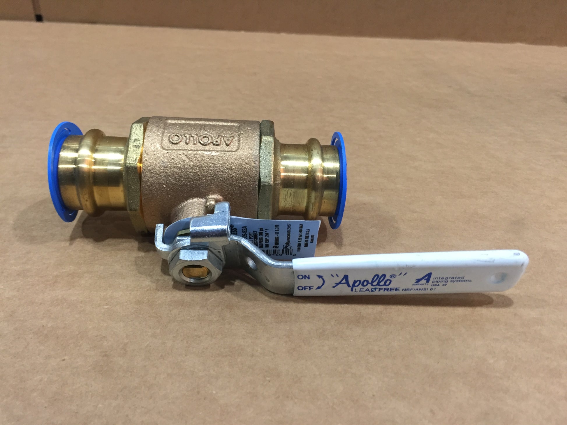 Ball Valve, Size 1 Inch NPT, Bronze, Full Port, Ball Stop