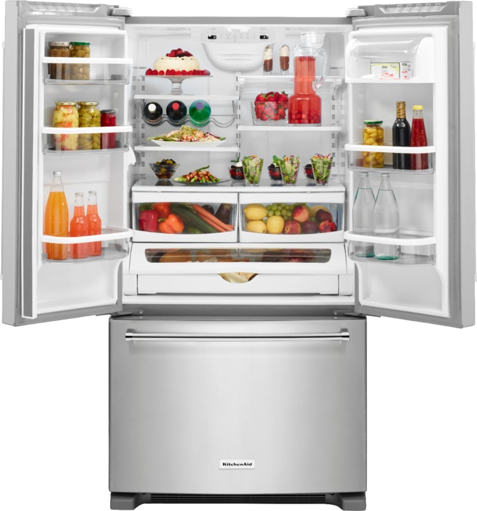 35-7/8 in. 25.2 cu. ft. Bottom Mount Freezer French Door Refrigerator in Stainless SteelL