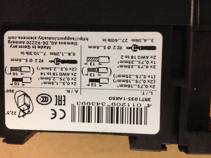 NON-REVERSING CONTACTOR, AC-3 18, 5KW/400V, AC110V @ 50 Hz/120V @ 60Hz, SIZE S2, SCREW CONNECTION, 3 POLE, 3 PHASE