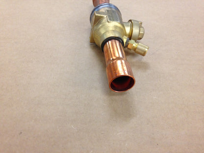 7/8" X 7/8"ODF SOLDER FULL-PORT BI-DIRECTIONAL BRASS REFRIGERATION BALL VALVE WITH ACCESS FITTING