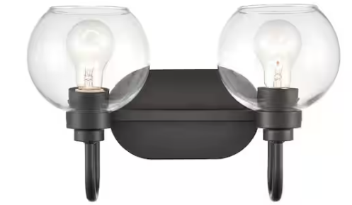 TWO LIGHT VANITY, MATTE BLACK, 120V