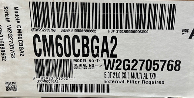 5 TON AC/HP MULTI-POSITION ALUMINUM CASED 'N' COIL, R-410A/R-407C CFM 2000