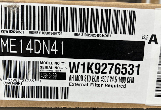 3 1/2 TON AC/HP 'LX' SERIES MODULAR STANDARD ECM MULTI-POSITION AIR HANLDER, 460/60/3, R-410A/R-22, CFM 1400