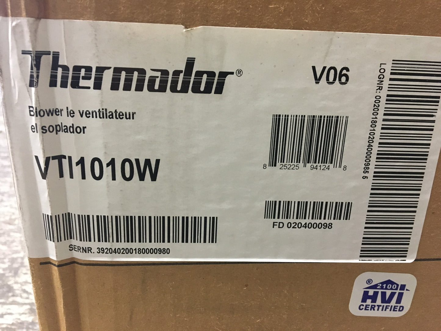 THERMADOR INLINE BLOWER STAINLESS STEEL CFM 1020 120/60/1