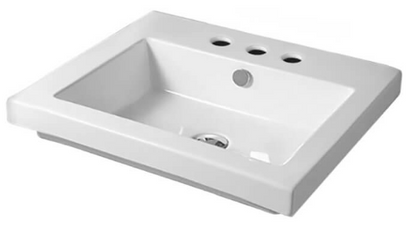 23-5/8" Ceramic Wall Mounted / Drop In Bathroom Sink with One Faucet Hole - Includes Overflow