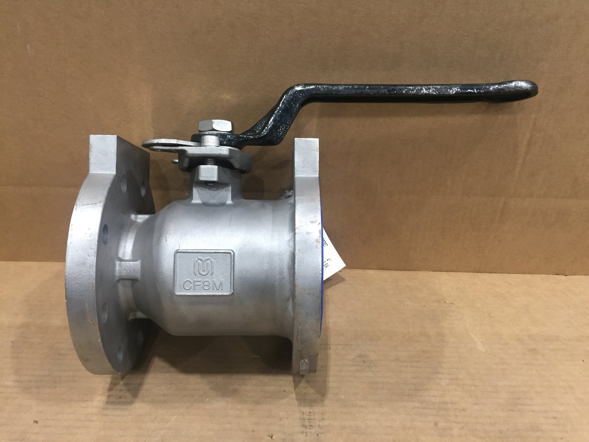 4" STAINLESS STEEL LEVER HANDLE FLANGE BALL/STEM VALVE, 150 CLASS 