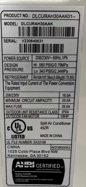 QuietComfort™ 19.5 SEER 2.5 Ton R-410A Heat Pump Condenser- DAMAGED