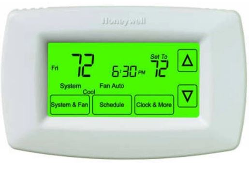 7-DAY TOUCHSCREEN PROGRAMMABLE THERMOSTAT 2 HEAT/2 COOL CONVENTIONAL/HEAT PUMP