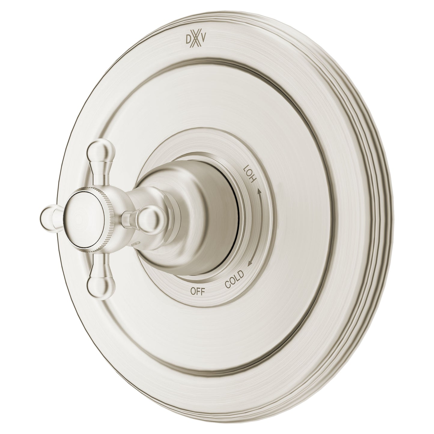 "ASHBEE" PRESSURE BALANCE SHOWER VALVE TRIM CROSS HANDLE,  BRUSHED NICKEL