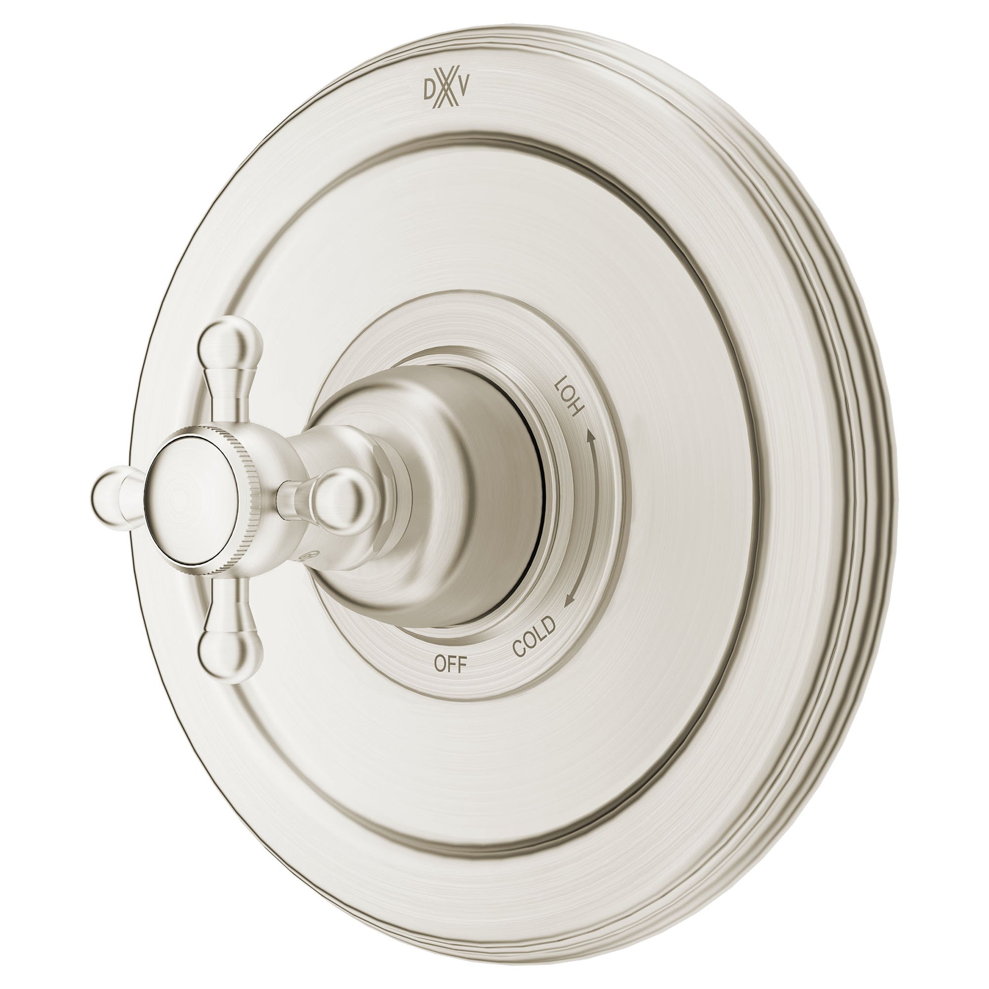 "ASHBEE" PRESSURE BALANCE SHOWER VALVE TRIM CROSS HANDLE,  BRUSHED NICKEL