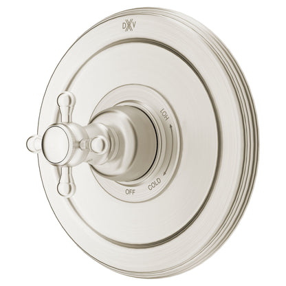 "ASHBEE" PRESSURE BALANCE SHOWER VALVE TRIM CROSS HANDLE,  BRUSHED NICKEL