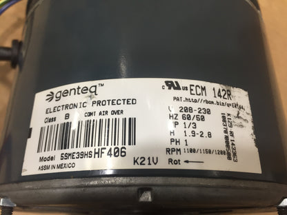 1/3 HP ECM 142R BLOWER MOTOR 208/230V 50/60HZ 1 PHASE VARIABLE SPEED 1200RPM 