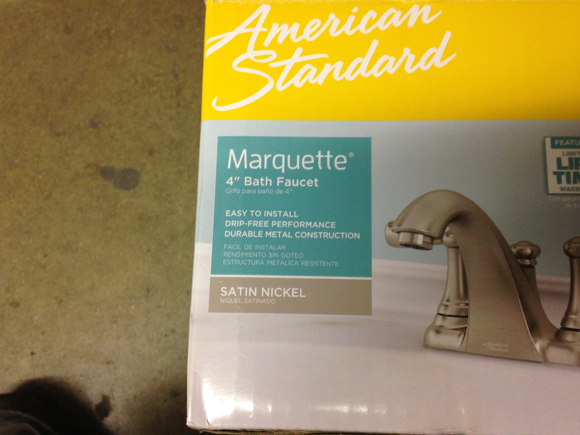 "MARQUETTE" 4" BATH FAUCET, SATIN NICKEL