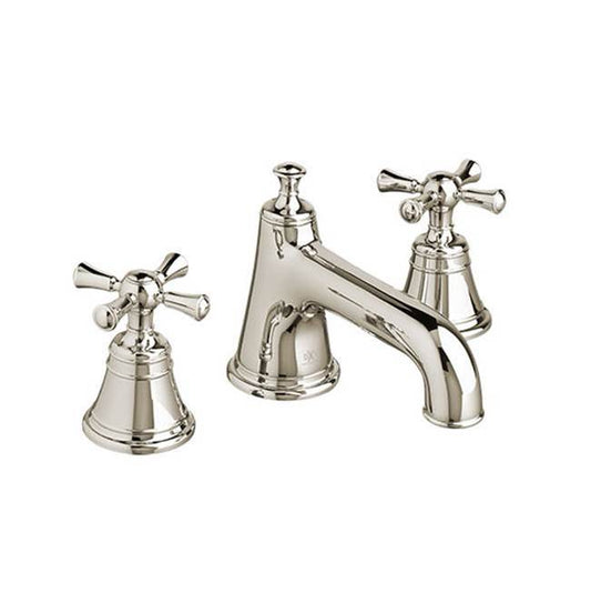 "RANDALL" LOW SPOUT CROSS HANDLE SPREAD SET, PLATINUM NICKEL