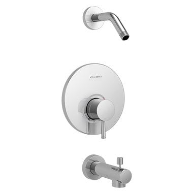 "SERIN" BATH/SHOWER TRIM W/PRESSURE BALANCE CARTRIDGE LESS SHOWERHEAD, CHROME