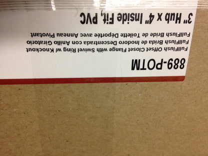 FULLFLUSH OFFSET CLOSET FLANGE WITH SWIVEL RING W/KNOCKOUT, 3" HUB X 4" INSIDE FIT, PVC