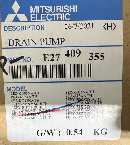 DRAIN PUMP 220-240 VOLT 2500-2800 RPM 50/60 HZ