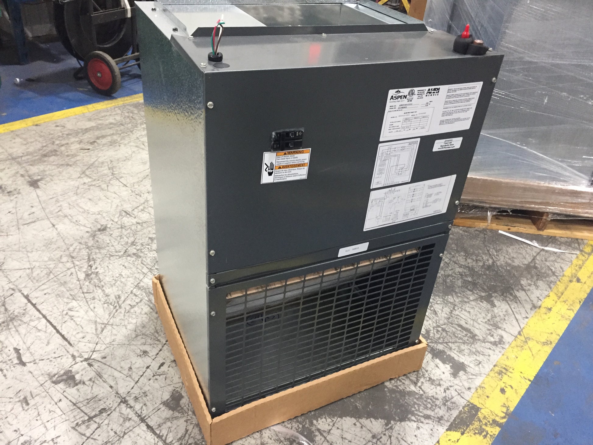 3 TON AC/HP VERTICAL WALL MOUNT AIR HANDLER WITH 10 KW ELECTRIC HEAT; 208-240/60/1, R-410A, 1200 CFM