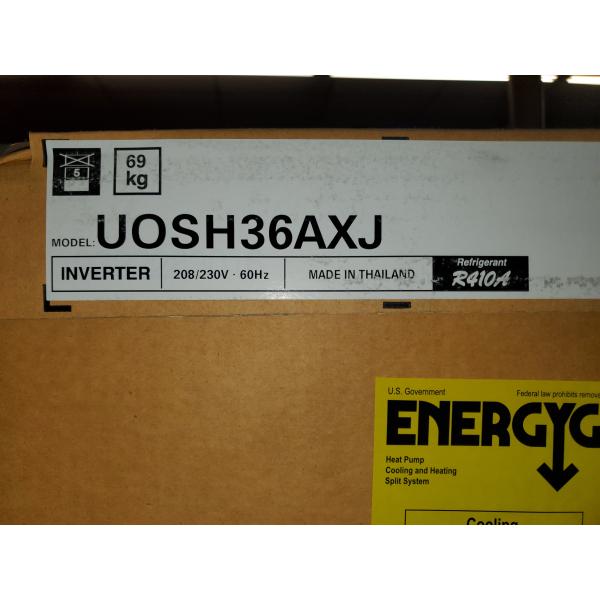 36,000 BTU SINGLE-ZONE INVERTER MINI-SPLIT HEAT PUMP SET, 208-230/60/1 R-410A 15.5 SEER