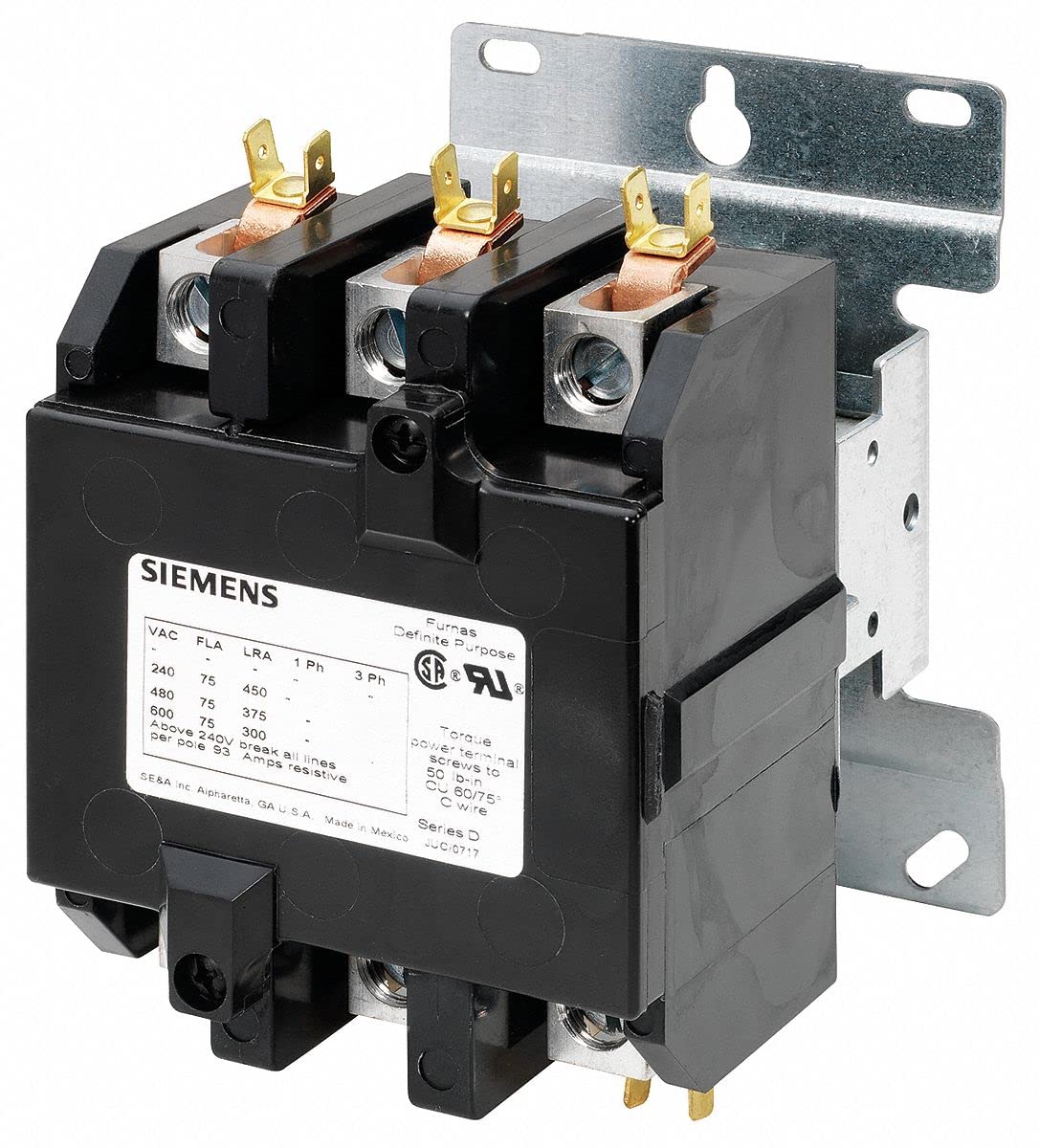 120 VOLT AC DEFINITE PURPOSE CONTACTOR 3 POLE