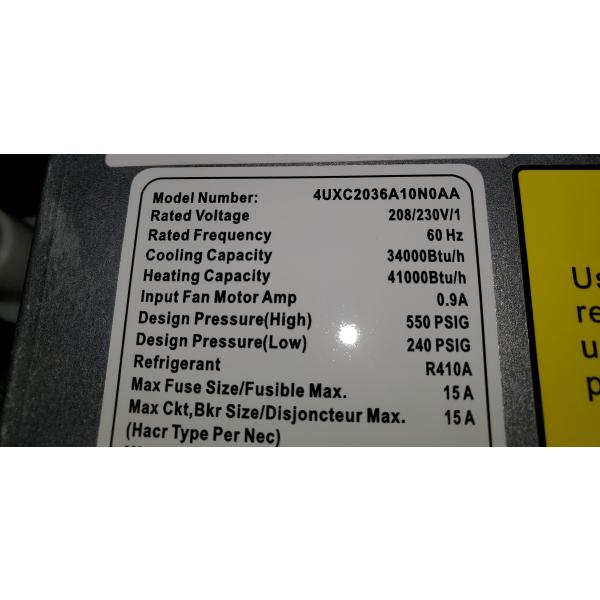 36,000 BTU INVERTER TYPE SINGLE-ZONE MINI-SPLIT HEAT PUMP SET, 20 SEER 208-230/60/1 R-410A