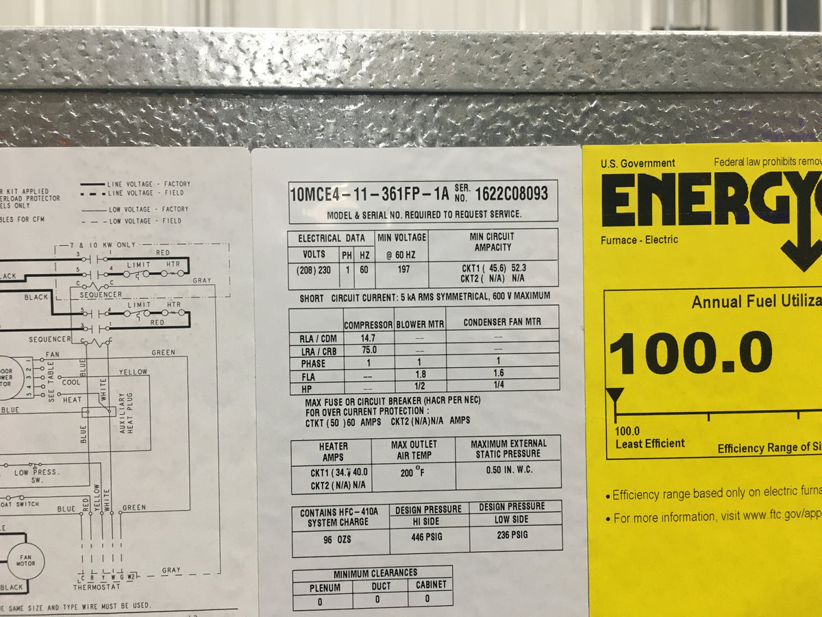 Magic Pak Model Numbers 3 TON UPFLOW MAGIC-PAK WITH 10 KW ELECTRIC HEAT, 11 EER, 208/240/60/1 ...