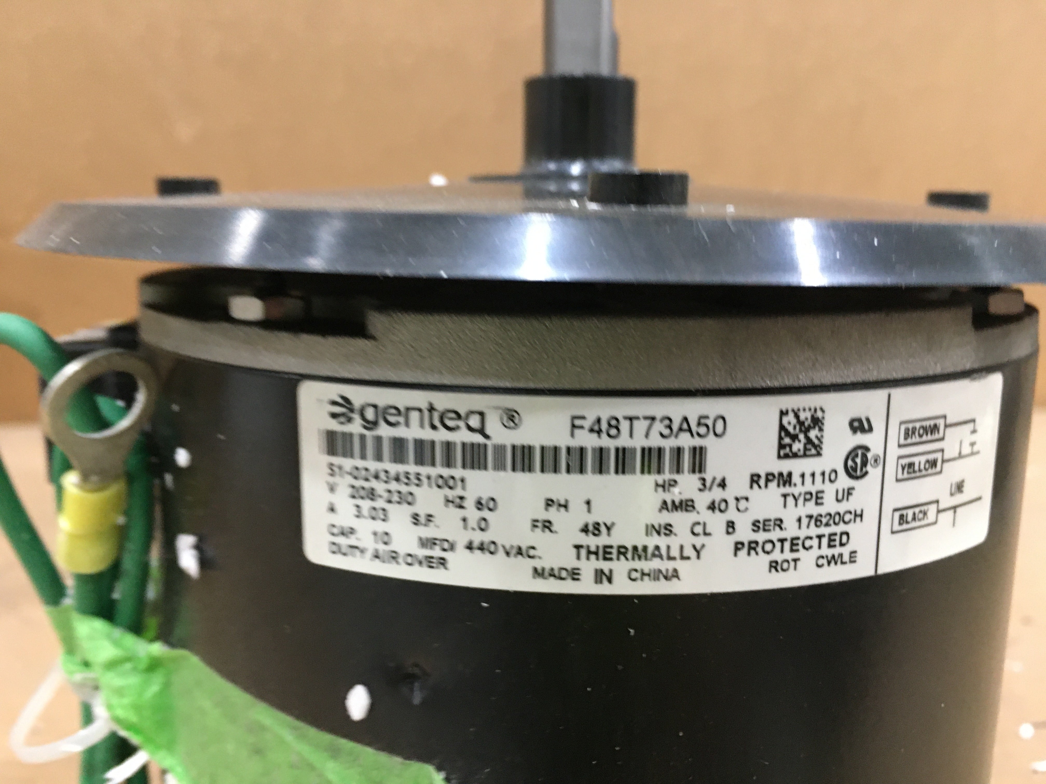 3/4 HP BLOWER MOTOR 208-230/60/1 1110 RPM 1 SPEED – Surplus City