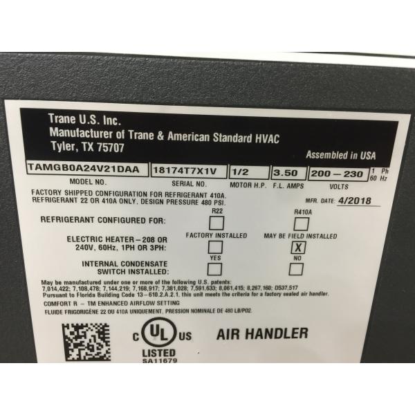 2 TON AC/HP MULTI-POSITION VARIABLE SPEED ECM AIR HANDLER; 200-230/60/1, R-410A