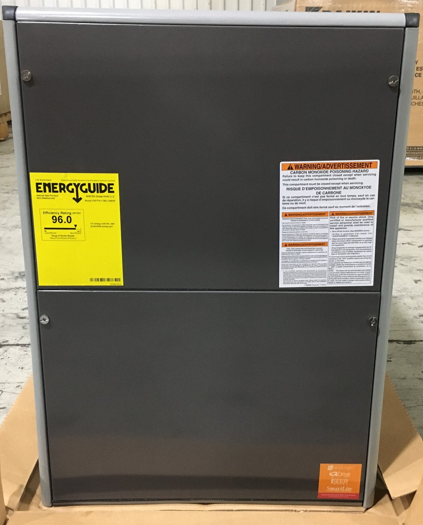 115,000 BTU COMMUNICATING TWO-STAGE DOWNFLOW ECM MULTI SPEED GAS FURNACE 96% AFUE 115/60/1 CFM: 2305