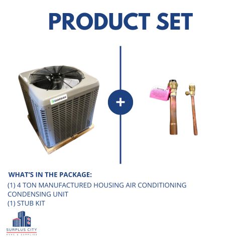 4 TON MANUFACTURED HOUSING AIR CONDITIONER CONDENSING UNIT WITH STUB KIT, 13 SEER 208-230/60/1 R-410A