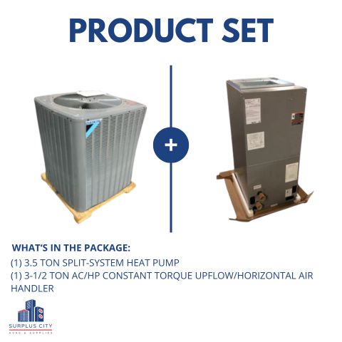 3.5 TON 14 SEER HEAT PUMP WITH 3.5 TON UPFLOW/HORIZONTAL AIR HANDLER 208-230/60/1