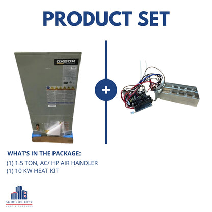 1.5 TON AC/HP MULTI-POSITION 3 SPEED PSC FANCOIL WITH 10 KW HEAT 200-230/60/1 R-410A CFM 800