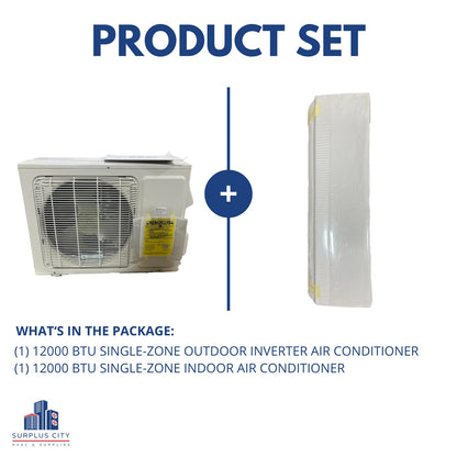 12000 BTU SINGLE-ZONE INVERTER AIR CONDITIONER MINI SPLIT SET, 15 SEER 208-230/60/1 R-410A