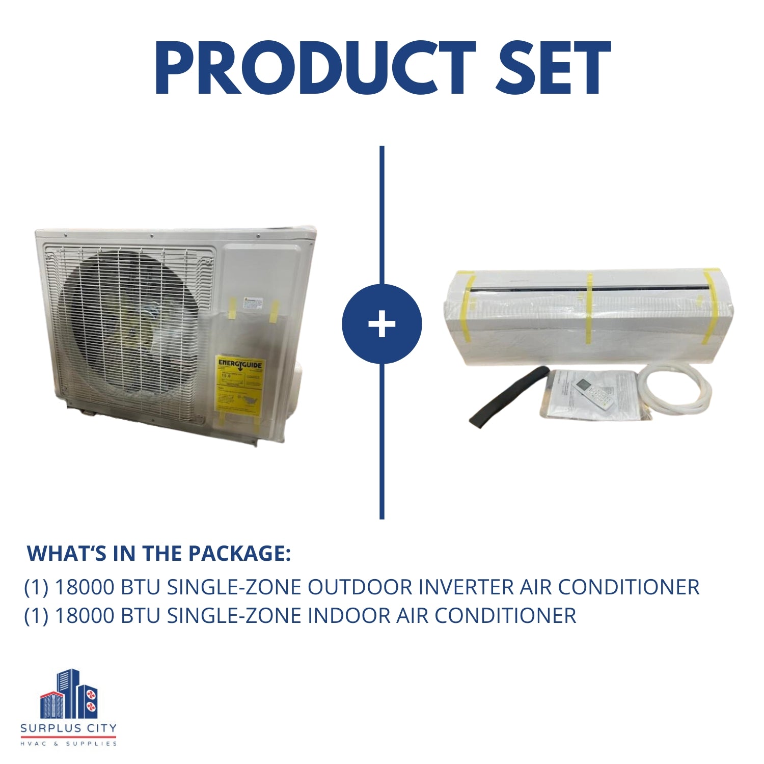 18000 BTU SINGLE-ZONE INVERTER AIR CONDITIONER MINI SPLIT SET, 15 SEER 208-230/60/1 R-410A