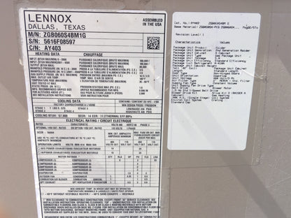 5 TON "RAIDER" SERIES CONVERTIBLE GAS/ELECTRIC BELT DRIVEN PACKAGED UNIT, 14 SEER 80% 460/60/3 R-410A CFM:1725