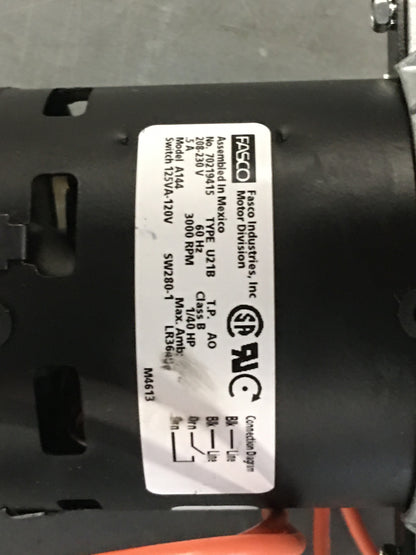 1/40 HP INDUCER BLOWER MOTOR 230/60/1 3000 RPM 1 SPEED 