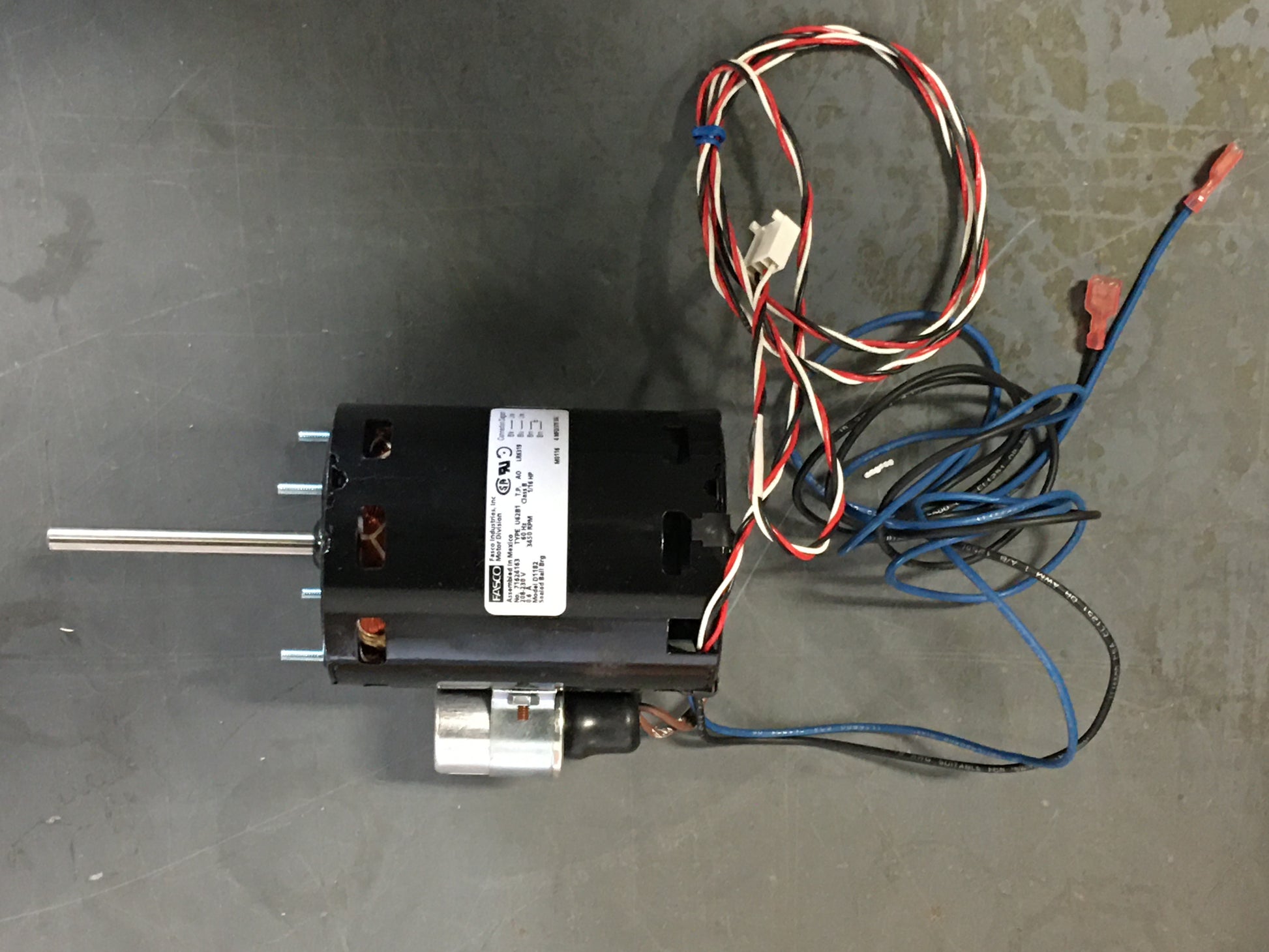 1/16HP Draft Inducer Motor  208-230/60/1  RPM:3450/1-Speed