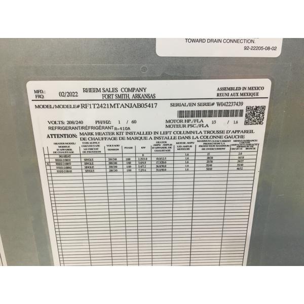 2 TON HEAT PUMP 14 SEER AND 2 TON AIR HANDLER WITH 5 KW HEAT 208-230/60/1