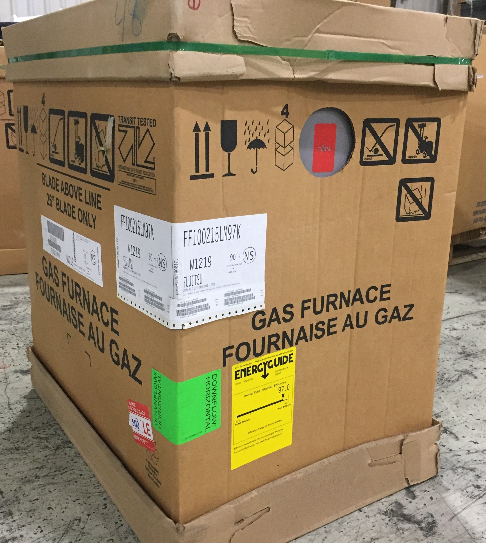 98000 BTU TWO-STAGE DOWNFLOW/HORIZONTAL ECM VARIABLE SPEED GAS FURNACE 97% AFUE 115/60/1 CFM: 1750