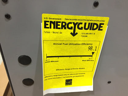 98,000 BTU TWO-STAGE COMMUNICATING COMPATIBLE UPFLOW ECM VARIABLE SPEED GAS FURNACE 98% AFUE 115/60/1 CFM: 1750