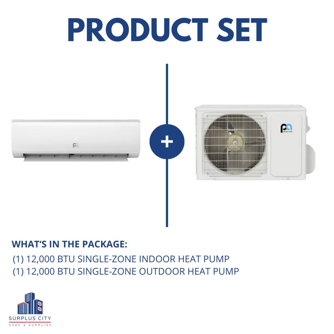 12000 BTU HYPER HEAT SINGLE-ZONE INVERTER HEAT PUMP MINI SPLIT SET, 22.5 SEER 208-230/60/1 R410A