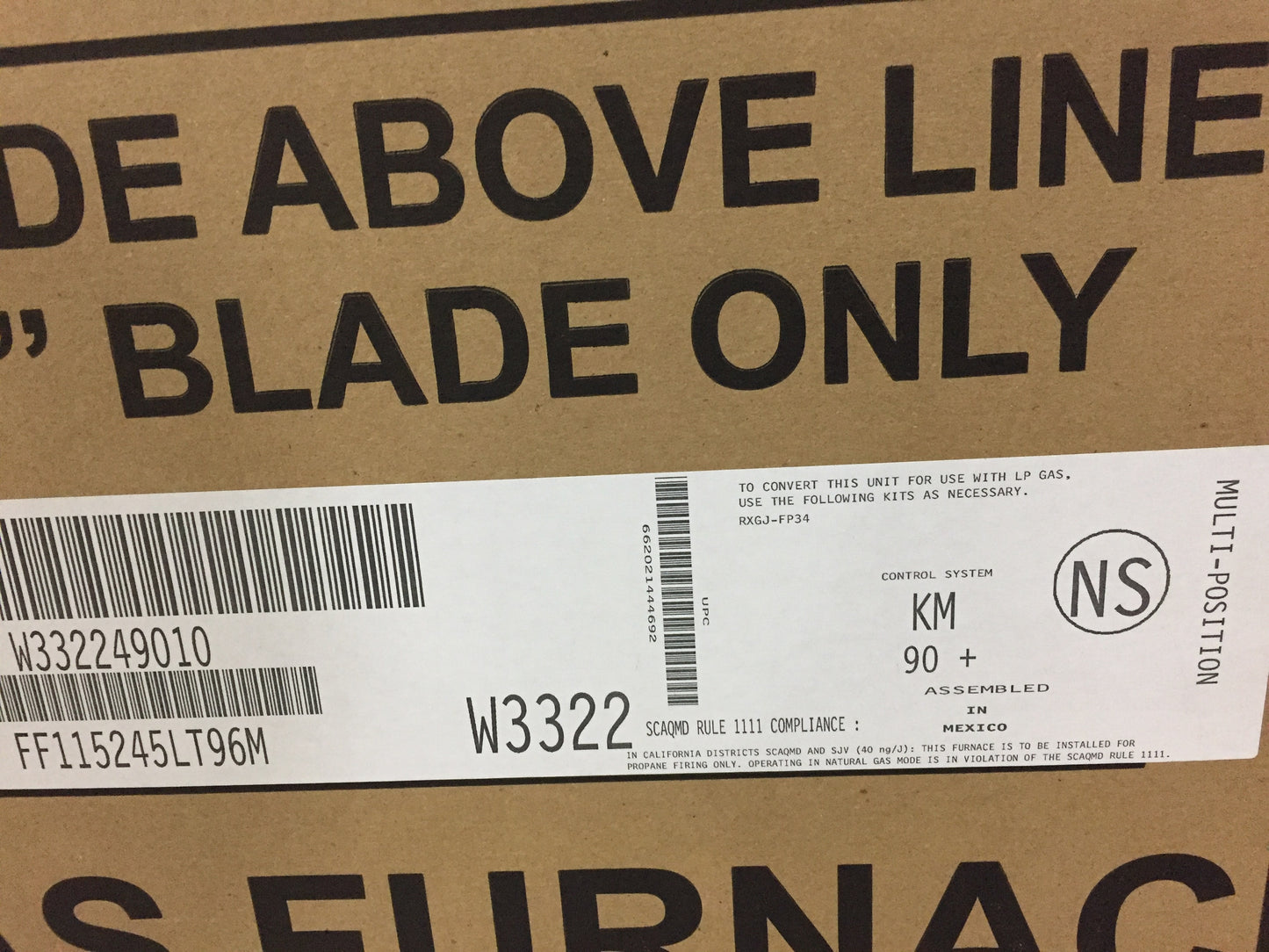 112000 BTU TWO-STAGE MULTIPOSITION ECM VARIABLE SPEED GAS FURNACE 96% AFUE 115/60/1 CFM: 1750