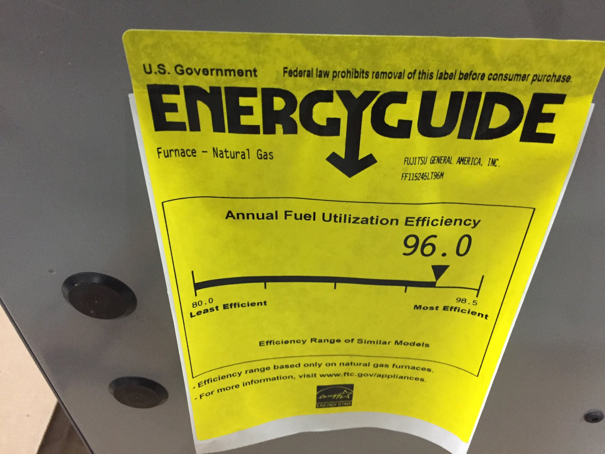 112000 BTU TWO-STAGE MULTIPOSITION ECM VARIABLE SPEED GAS FURNACE 96% AFUE 115/60/1 CFM: 1750