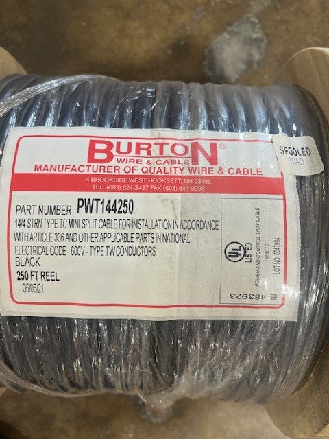 Split Wire Spool 14/4 STRANDED POWER WIRE FOR MINI-SPLIT INSTALLATION, SOLD 250' PER SP ...