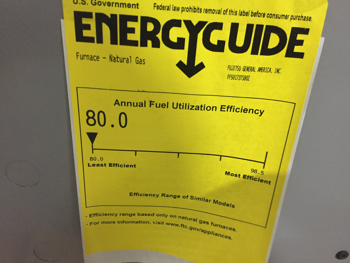 50000 BTU SINGLE-STAGE UPFLOW/HORIZONTAL ECM MULTI SPEED GAS FURNACE 80% AFUE 115/60/1 CFM: 1498